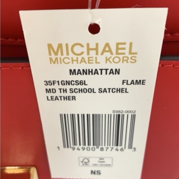 MICHAEL KORS MANHATTAN MEDIUM TOP HANDLE SATCHEL/SHOULDER/CROSSBODY FLAME COLOR - Picture 14 of 14